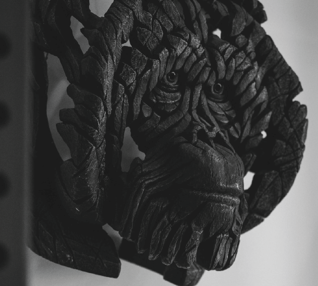 Orangutan head sculpture mounted on a wall — part of the WLD Fitness program by Gorila Fitness, a free online training community.