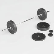 Gorila 230 lb bar and plate set with Ox bumper plates – Scaled System weightlifting package, includes barbell and plates, ships free in Canada