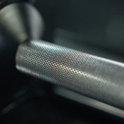 Close-up of a Nuobell adjustable handle knurling, filter with a blurred background