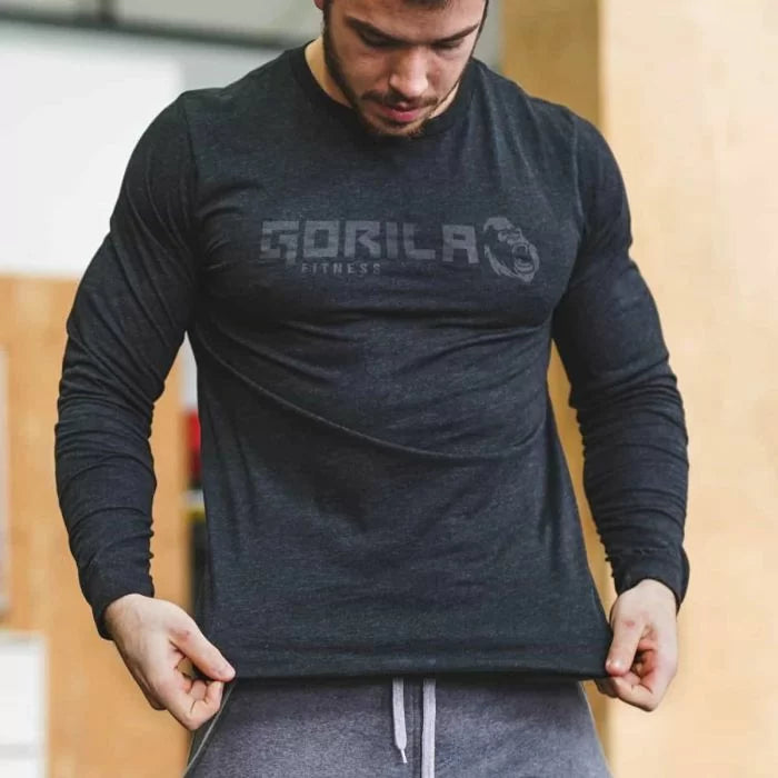 Gorila Longsleeve - Black On Black - Gorila Fitness 