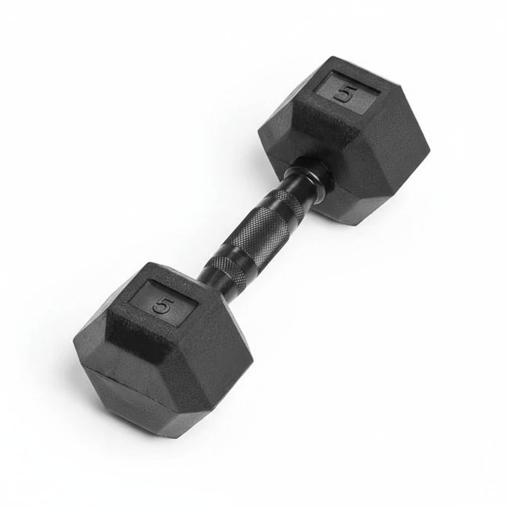 Black Hex Virgin Rubber Dumbbell 3 to 120 Lbs