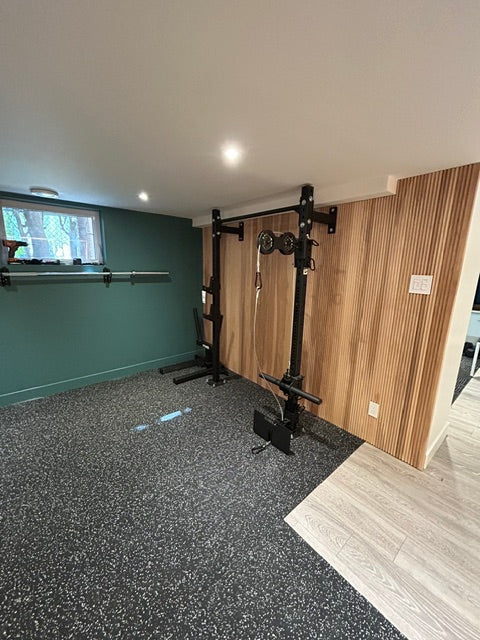Garage gym setup shared by a Gorila Fitness customer in Canada