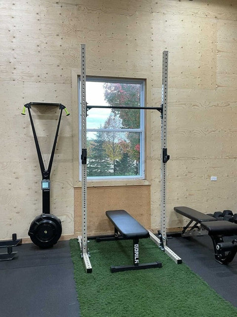 Garage weight room in a Canadian home