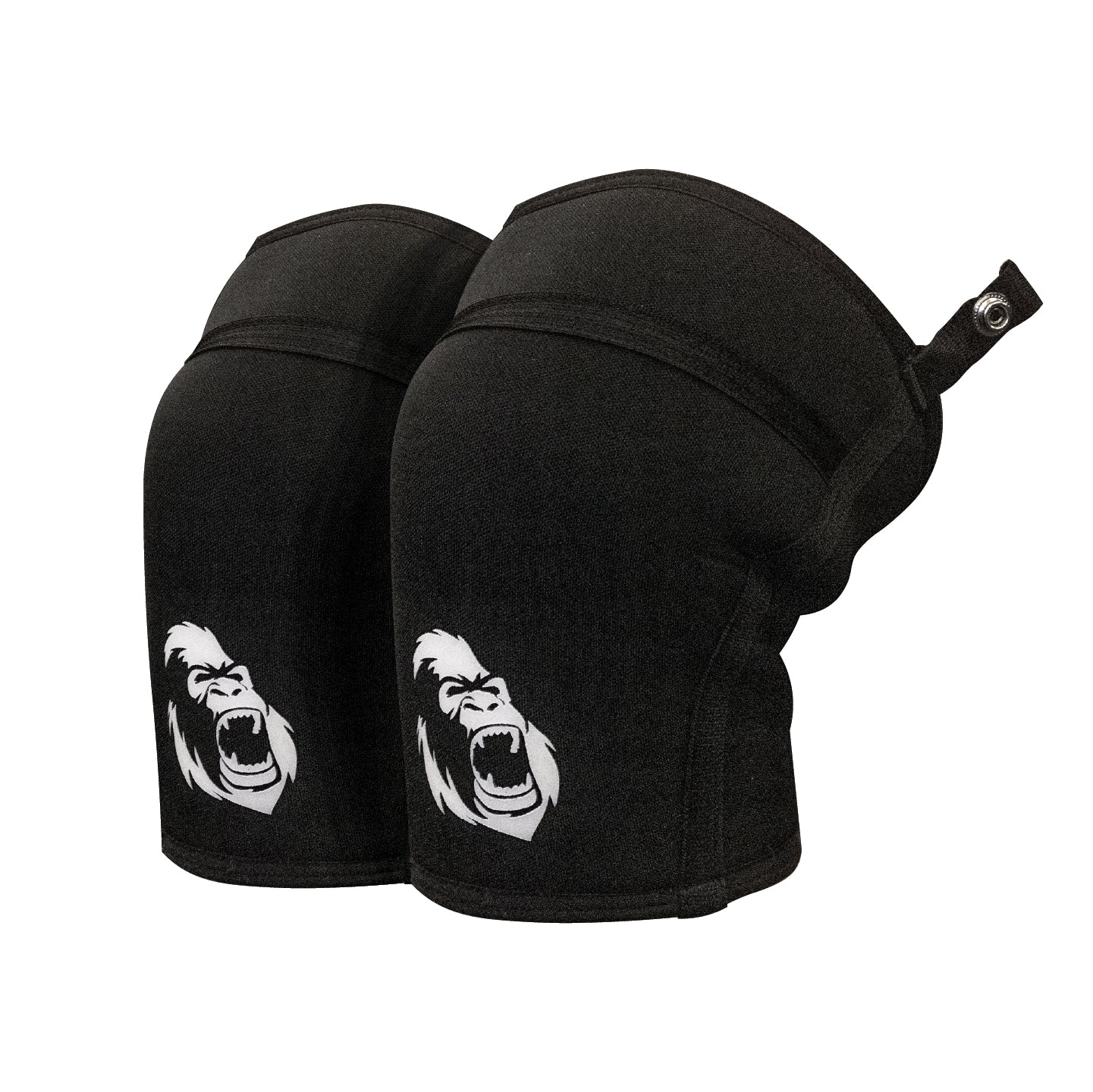 Front angled view of Gorila Black Knee Sleeves 3.0 5 mm pair showing overall shape and Gorila logo on white studio background
