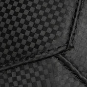 Close-up of Gorila Fitness carbon-textured PVC material, featuring a grippy checker pattern for enhanced durability and control.