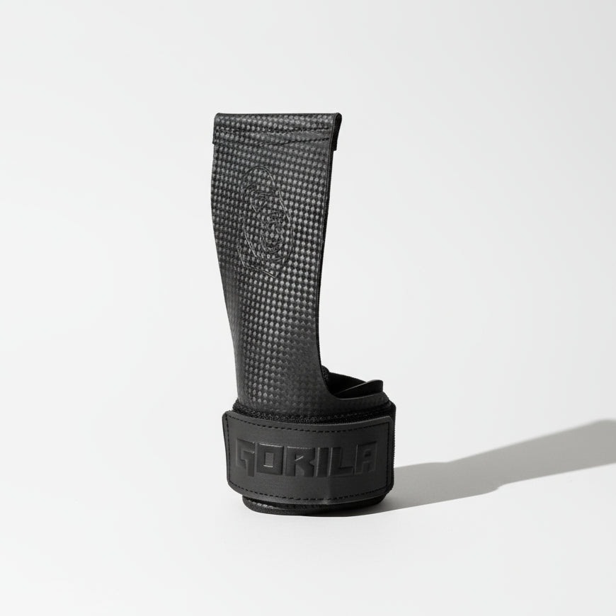 Full set of Gorila Death Grips super sticky rubber hand grips for CrossFit and Hyrox, includes wrist wrap and microfiber cloth
