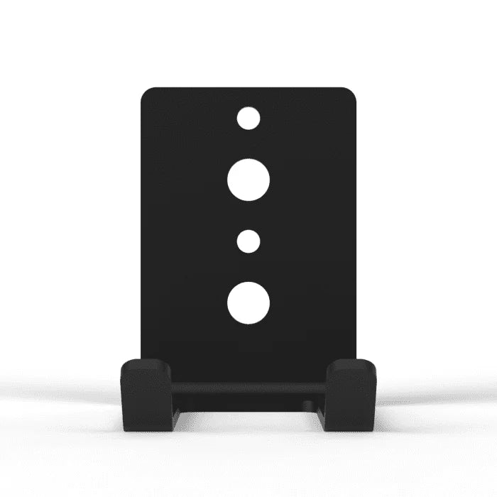 Gorila Fat Blackbuck Hook front view showing laser-cut steel plate with multiple mounting holes and dual welded supports, designed for storing specialty barbells on 2.5" or 3" racks.