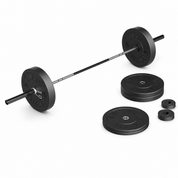 Gorila Scaled Bar and Plate Set with black bar, 220 lb barbell and Ox bumper plates