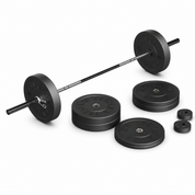 Gorila Rx Bar and Plate Set with black bar, 290 lb barbell and Ox bumper plates