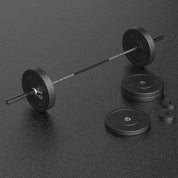 Gorila Scaled Bar and Plate Set with black bar, 220 lb barbell and Ox bumper plates