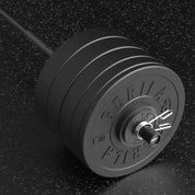 Gorila Elite Bar and Plate Set with black bar, 380 lb barbell and Ox bumper plates