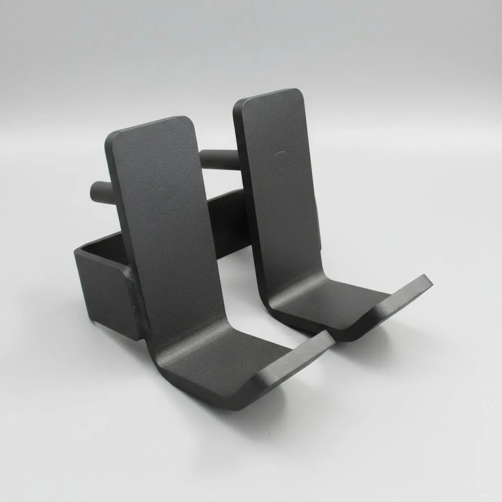 8" holes, heavy-duty steel design for barbell support, made in Canada