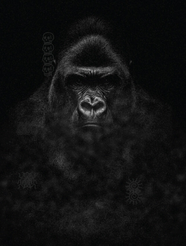 Gorilla face on black, hero for Gorila Fitness November Hunt Black Friday gym equipment sale in Canada - Mobile