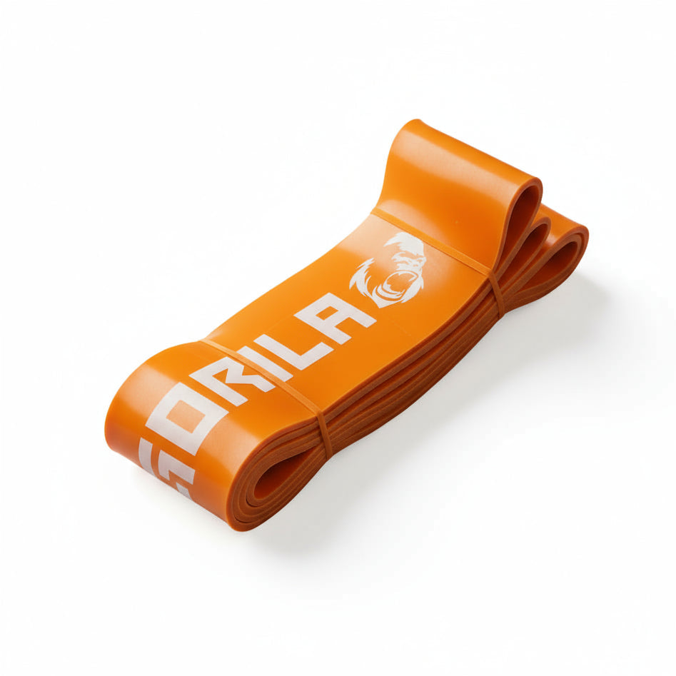 Gorila Fitness orange resistance band – ultra-heavy loop built for serious strength athletes: resistance runs, instability training and banded movements. Used in high-intensity workouts across Canada.