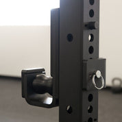 Side view of Gorila Roller J-Cup showing thick steel construction and durable black powder coat finish.