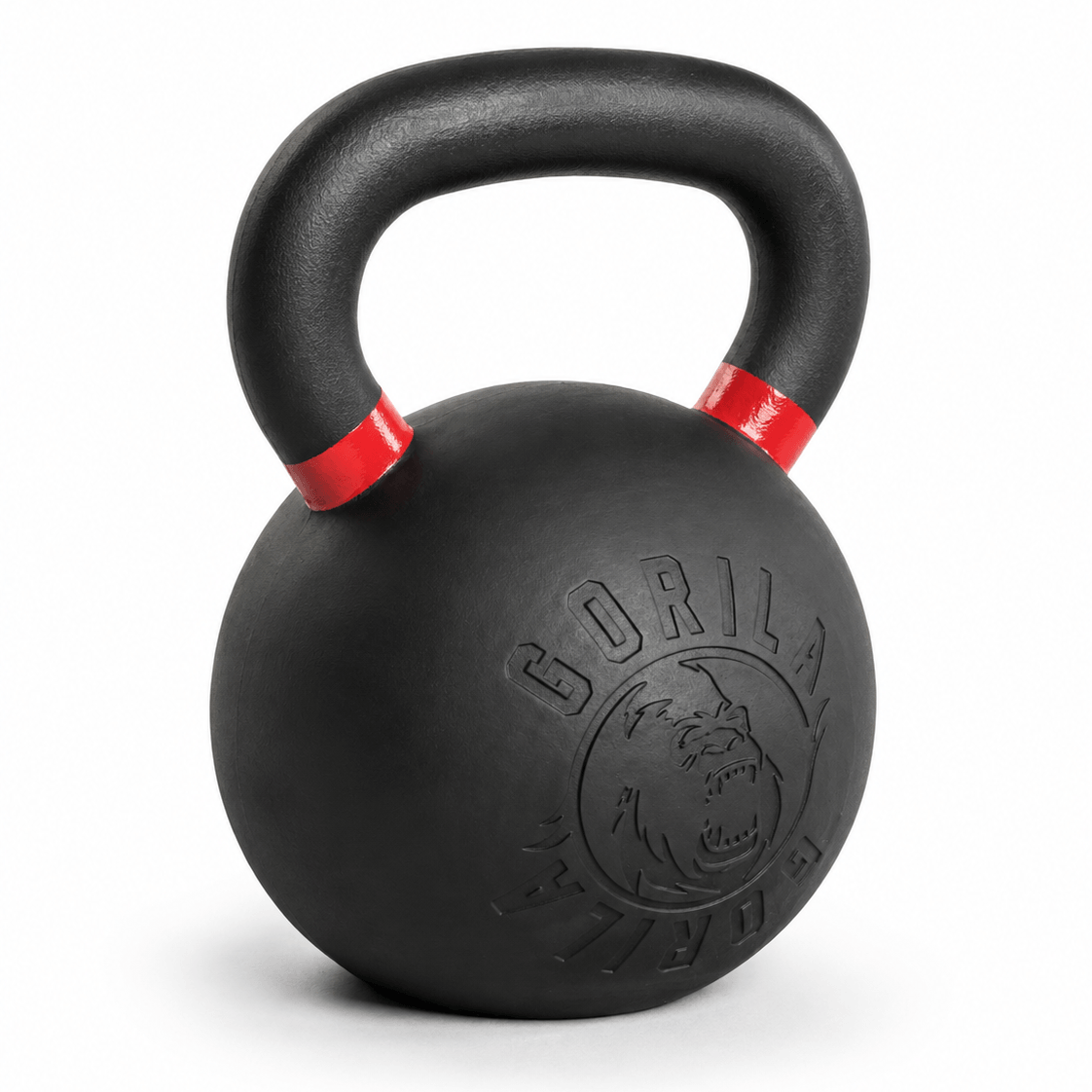 Gorila Fitness 32 kg 70 lb rubber coated hybrid kettlebell with red handle markings