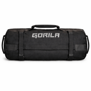 Large 125lb Gorila Fitness strongman sandbag black heavy duty training bag for cross training and strength workouts