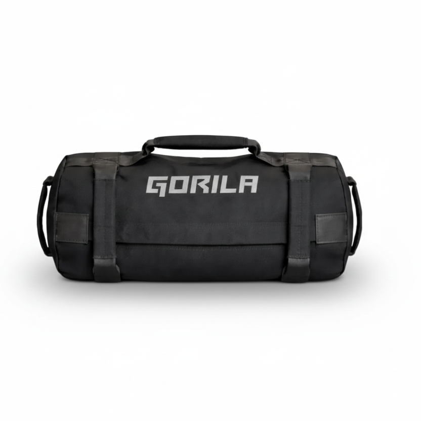 Small 50lb Gorila Fitness sandbag black adjustable weight training bag for Hyrox  Open/Doubles/Relay and Men Open/Women Pro/Doubles