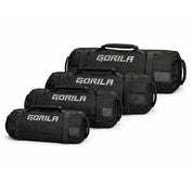 Gorila Fitness sandbag complete set from 22 lb to 200 lb adjustable weight training bags for Hyrox and functional fitness on white background