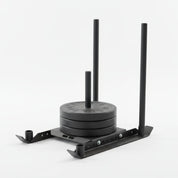 Gorila Gator Sled in 2-handle configuration for quick change of direction drills and prowler pushes. White background.