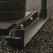 Steel base detail of the Gorila Gator Sled showing durable glide rails for turf and indoor use.