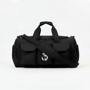 Gorila Gym Bag in black, front view on white background showing minimalist logo