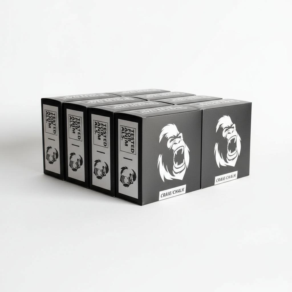 Gorila Gym Chalk case of 8 × 1LB boxes – 64 dense 2oz blocks for gyms and group training.