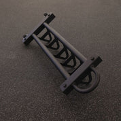 Close-up of Gorila HPS Storage side angle– ergonomic grip design for moving loaded Olympic plates with ease - made in canada