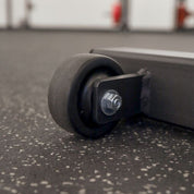 Gorila HPS Storage wheel detail – heavy-duty caster wheel for smooth rolling on rubber or concrete gym flooring