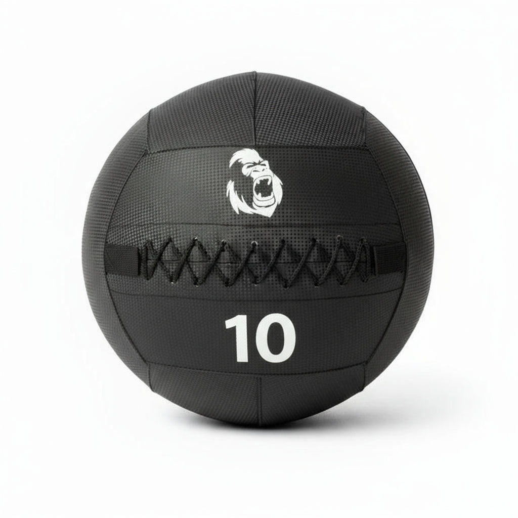 Gorila Medicine Ball 2.0 10 lb (≈4.5 kg) with centered textile core ensuring perfect balance, even wall-target impact, and durable PVC shell.
