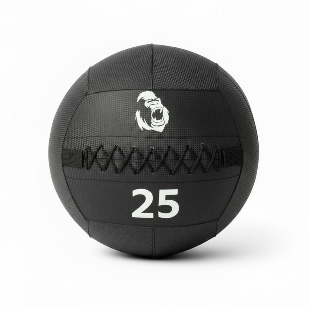Gorila Medicine Ball 2.0 25 lb (≈11.3 kg) heavy-duty training ball, 14-inch diameter, precision-balanced core, and reinforced shell for elite-level workouts.