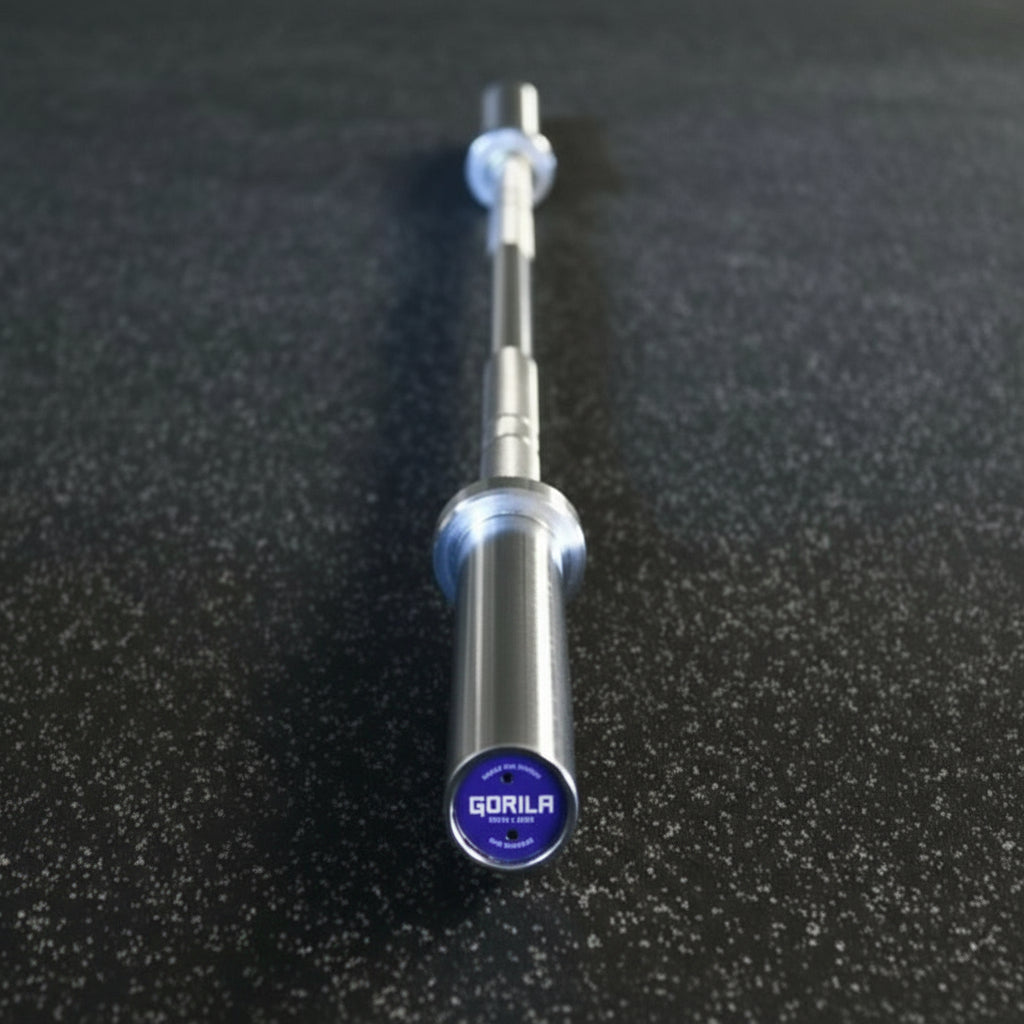 Close-up of Gorila Men Training Bar 2.0 sleeve – four precision bearings for consistent spin and competition-level performance