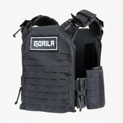 Front angle of the Gorila Phantom Plate Carrier 2.0 weighted plate carrier with quick release clips for ruck walks, ruck runs, and CrossFit Murph in Canada
