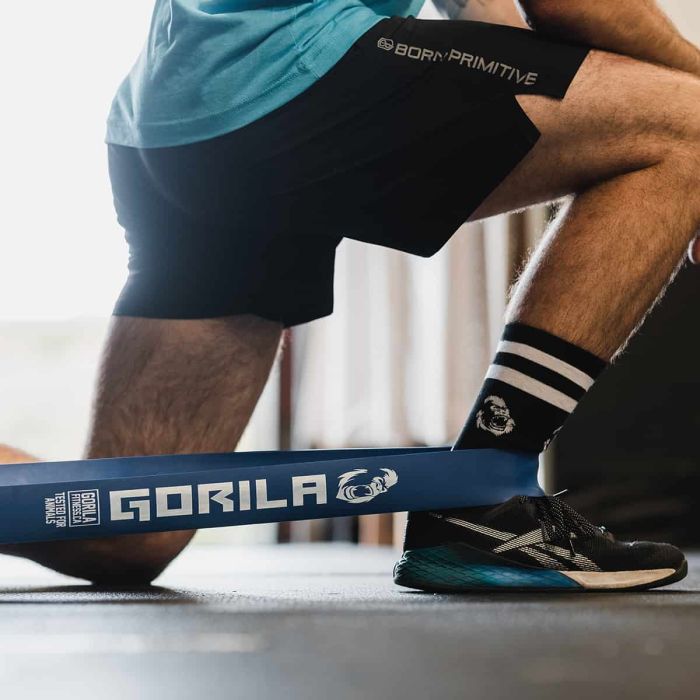 Gorila blue resistance band heavy 41 in for stretching, squats, deadlift warm-ups, and resisted runs