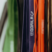 Gorilla brand product with colorful straps on a blurred background
