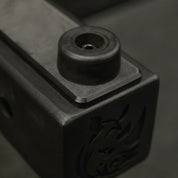 Heavy-duty HDPE insert and rubber caps on Gorila Rhino 3.0 Spotter Arms prevents barbell damage and protects rack uprights