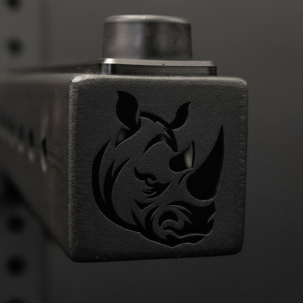 Gorila logo detail on Rhino 3.0 Spotter Arms black powder-coated steel construction made in Canada
