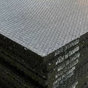 Close-up view of Gorila Rubber Flooring Mat made in Canada from 97% recycled rubber, showing durable non-slip texture for gym and fitness spaces