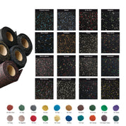 Color options for Gorila Rubber Flooring Rolls showing multiple speckled blends for gym customization and interior design flexibility