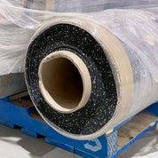 Close-up of Gorila Rubber Gym Flooring Roll core showing high-density recycled rubber construction and precision finish for long-lasting durability