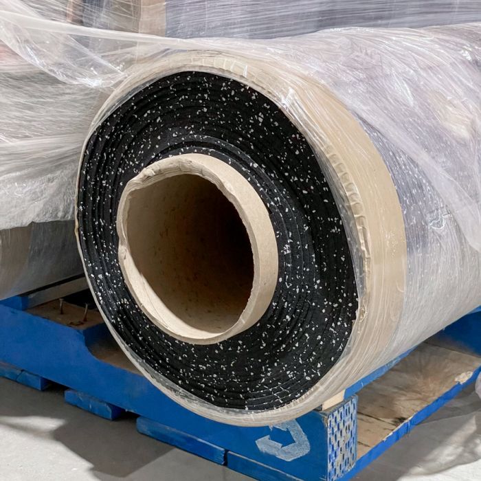 Close-up of Gorila Rubber Gym Flooring Roll core showing high-density recycled rubber construction and precision finish for long-lasting durability