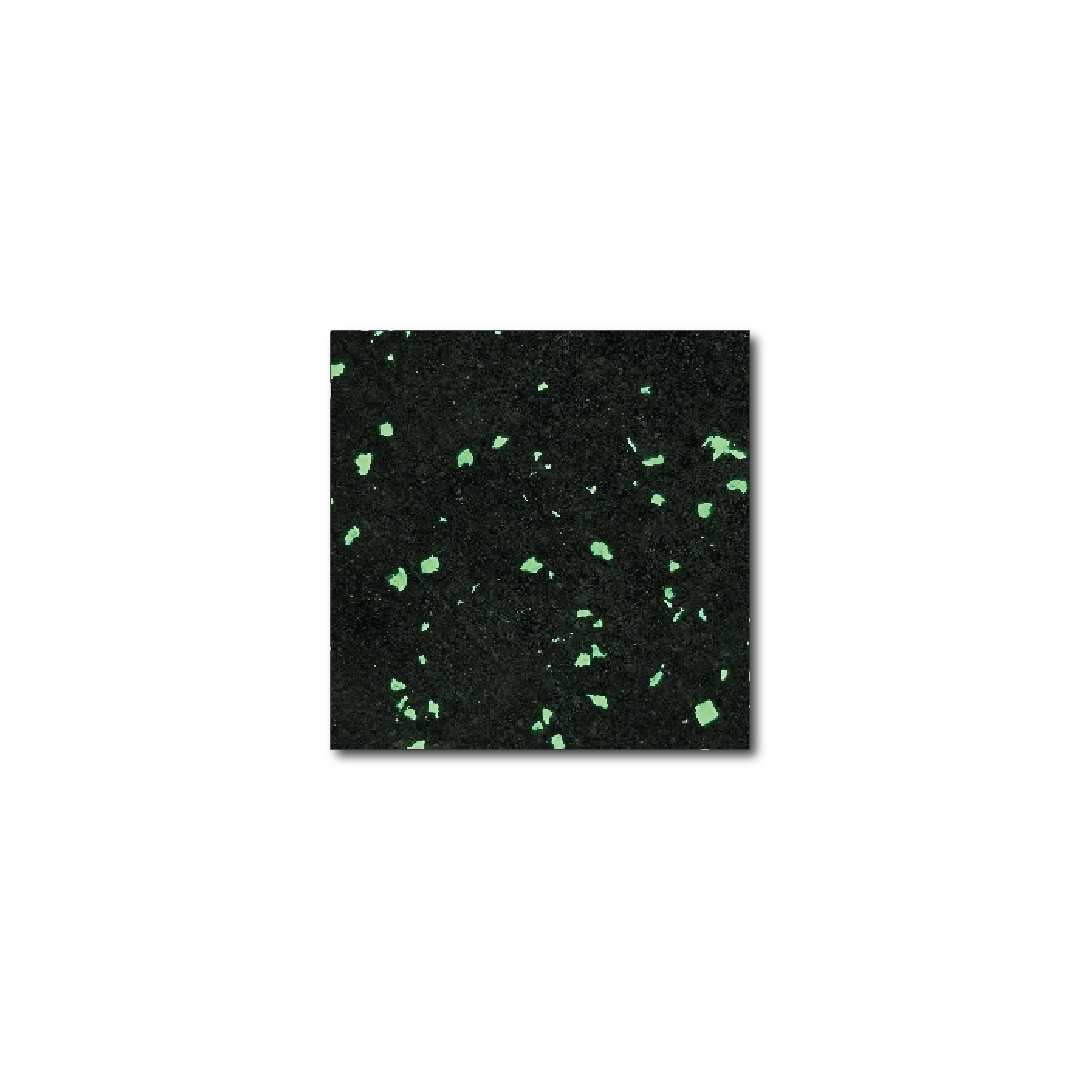 Green-speckled Gorila Rubber Gym Flooring Roll featuring recycled rubber construction, eco-friendly flooring for fitness studios and functional gyms