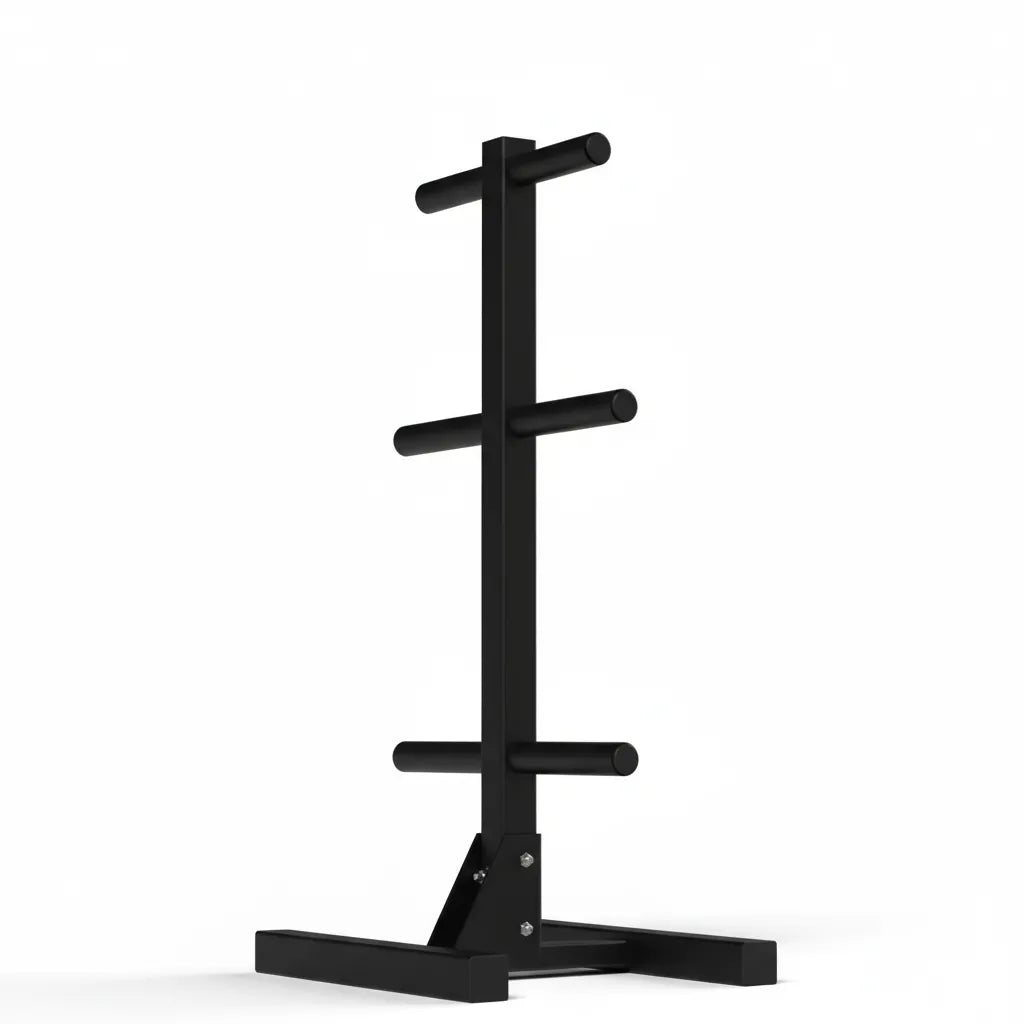 No wheels Gorila Tree Vertical Plate Storage unit photographed on a white background, displaying six loading pegs and flat base for stability.