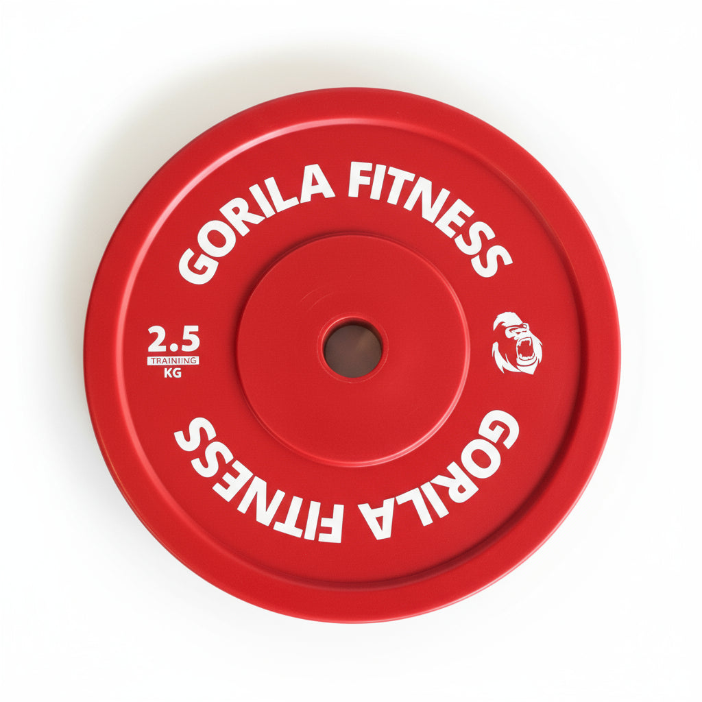 Gorila Technique Plates 2.5KG red pair – lightweight Olympic training plates (approx. 5.5LB) ideal for beginners and youth athletes learning Powerlifting or Olympic lifts