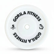 Gorila Technique Plates 5KG white pair – durable composite technique plates (approx. 11LB) matching IWF standard diameter and 50.4MM collar opening for Olympic barbells
