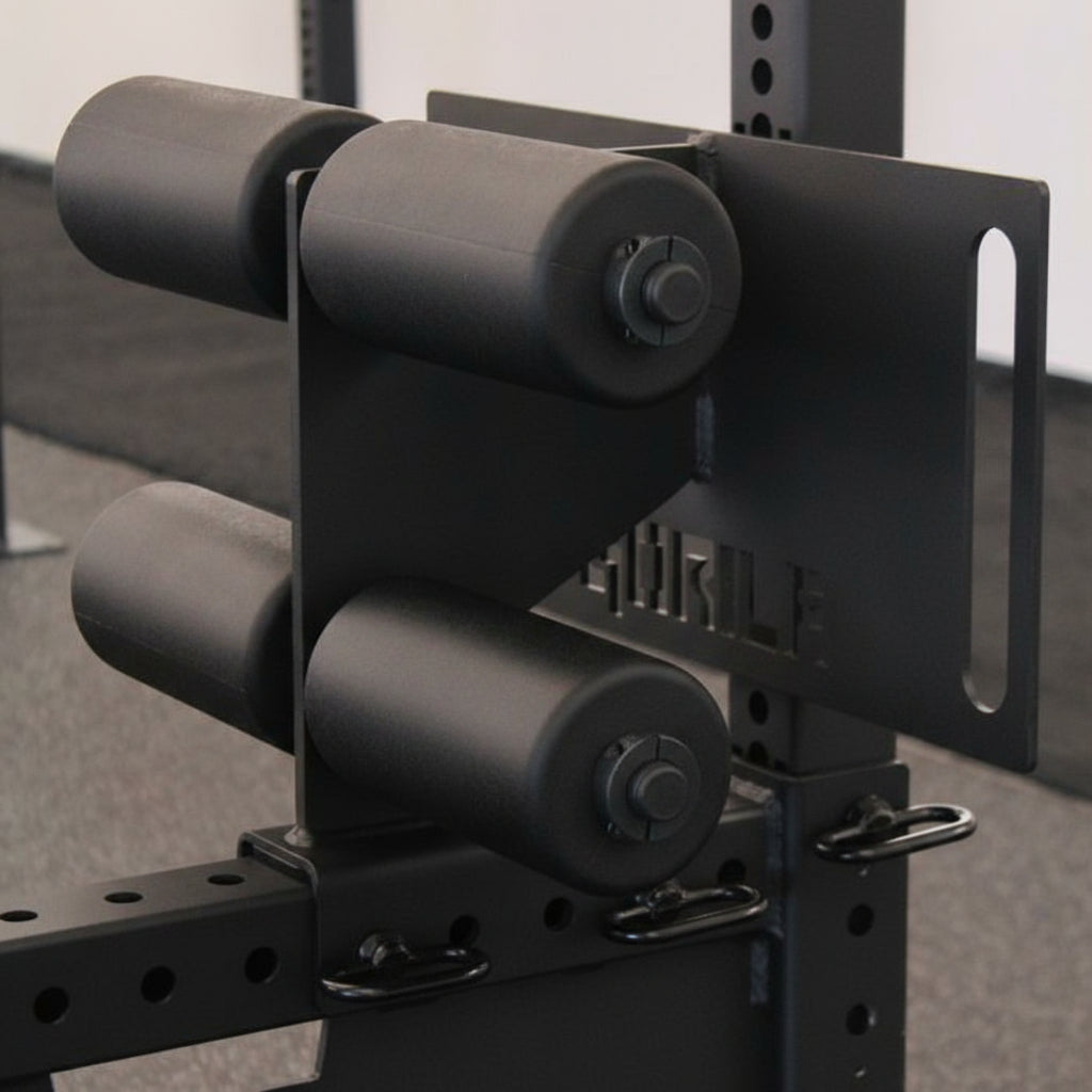 Close-up of Gorila Venom GHD thick foam pads and stitched vinyl cover, designed for comfort and long-lasting support during ham raises.