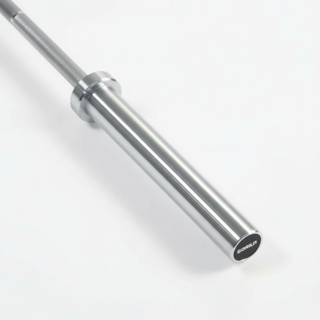 15kg, 25mm, Silver womne's olympic barbell on a white background