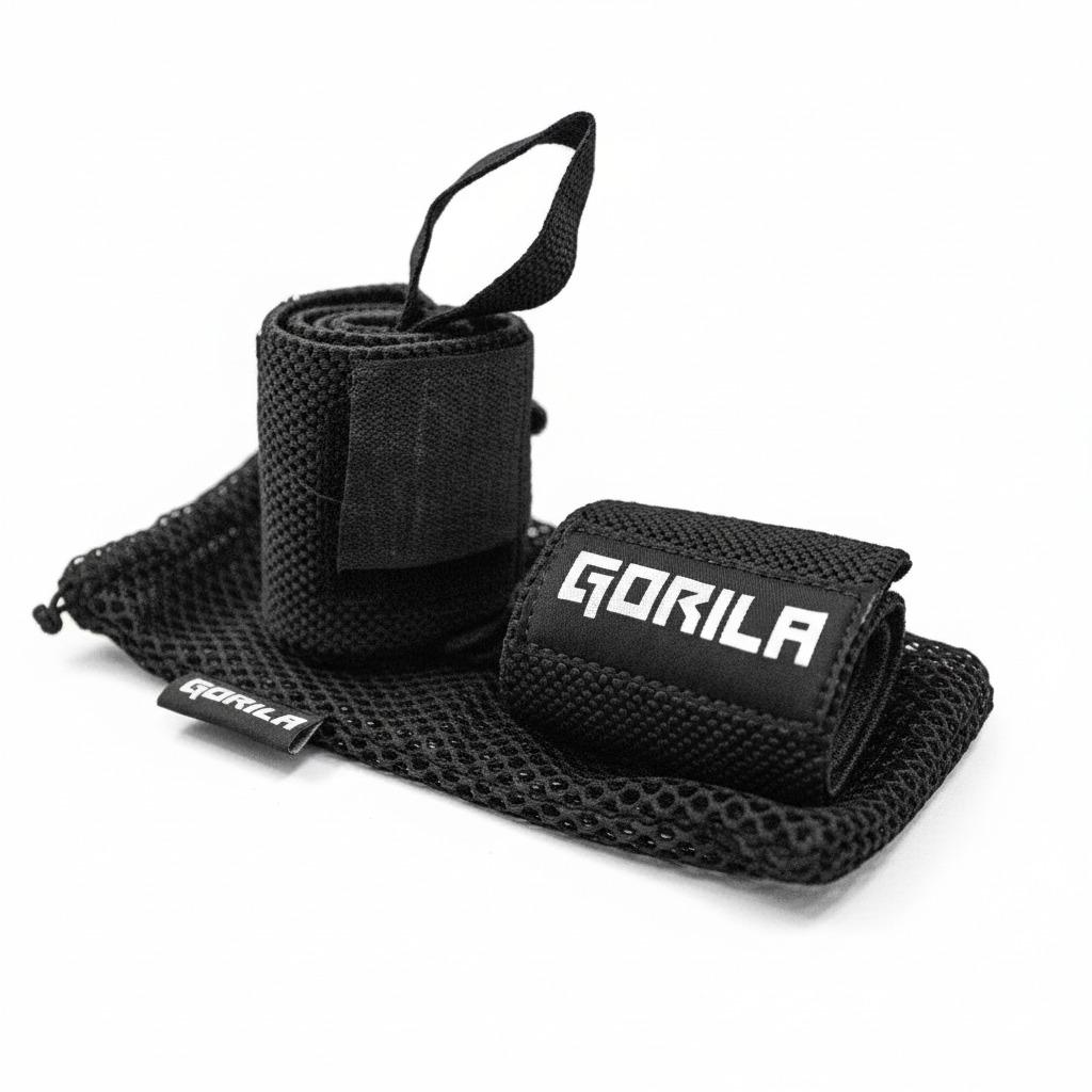 Gorila Wrist Wraps front view showing wrap design and Gorila logo.