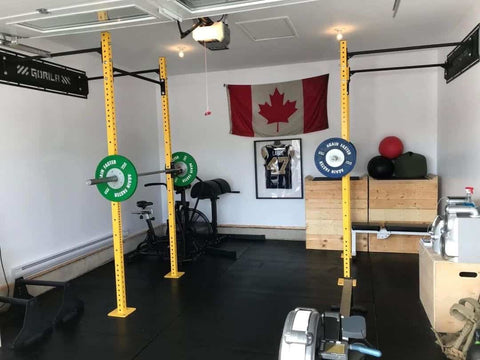Home gym rack setup from a Canadian Gorila Fitness customer