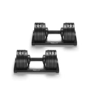 Pair of Nuobell adjustable dumbbells on a white background - Gorila Fitness Canada
